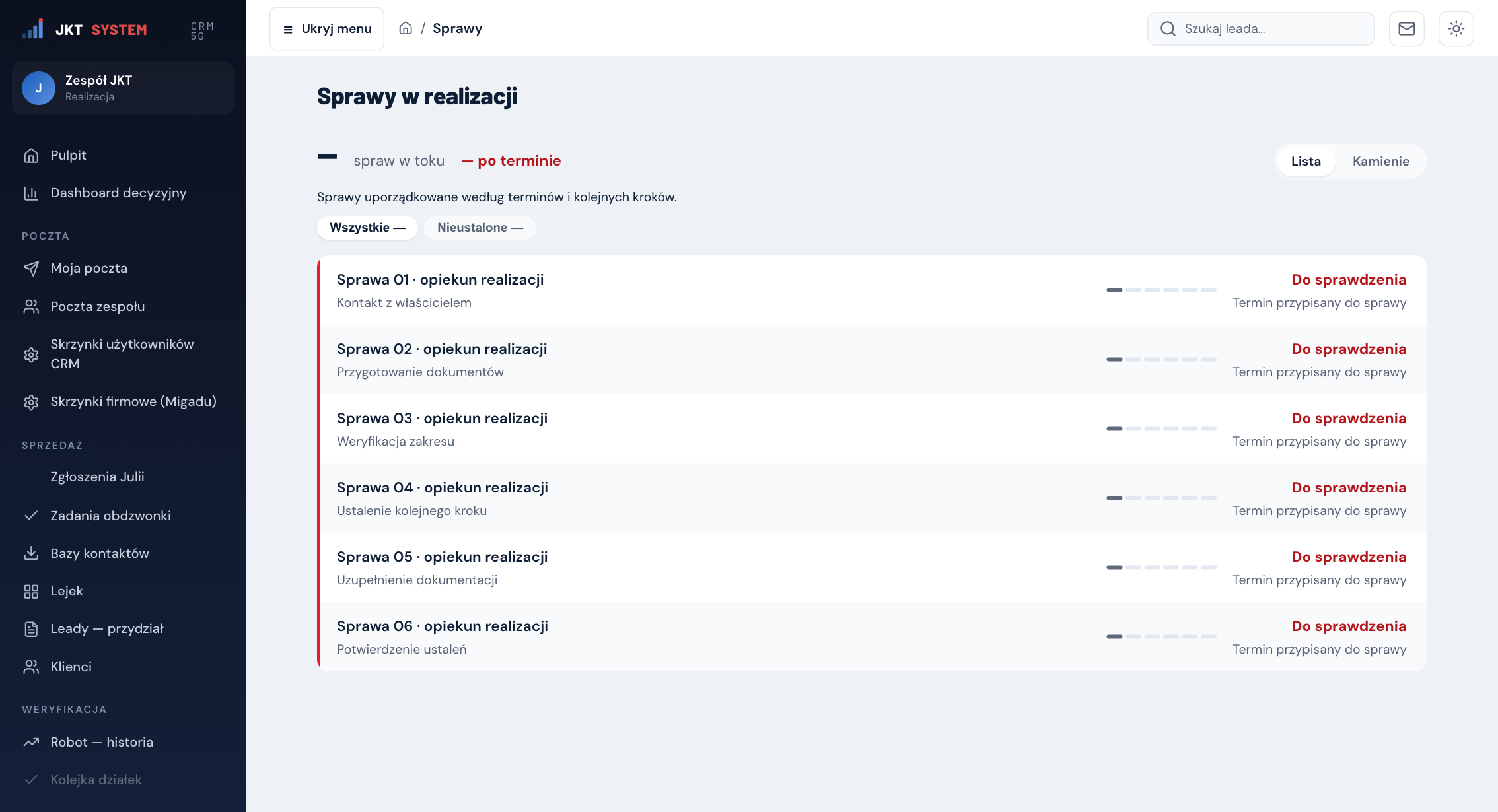JKT SYSTEM / praca po podpisie