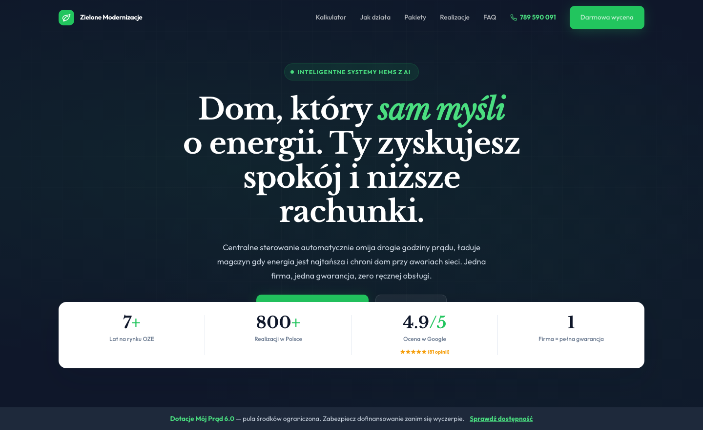 Rzeczywista strona Zielonych Modernizacji