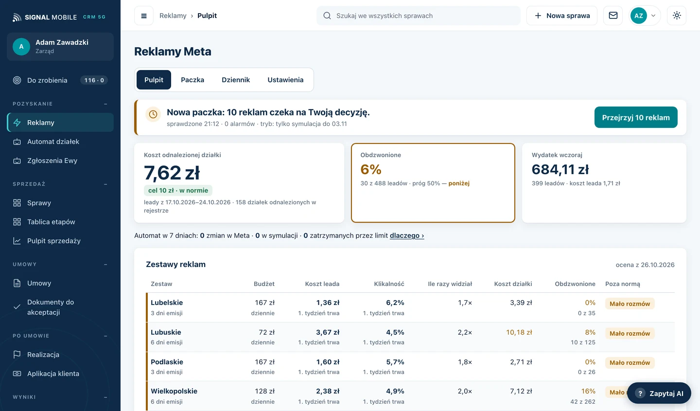 CRM Signal Mobile — pulpit reklam